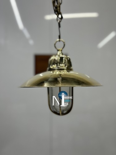 Solid brass nautical pendant - brass,